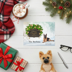 German Shepherd Personalized Christmas Greeting Holiday Postcard