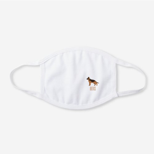 German Shepherd Personalized White Cotton Face Mask