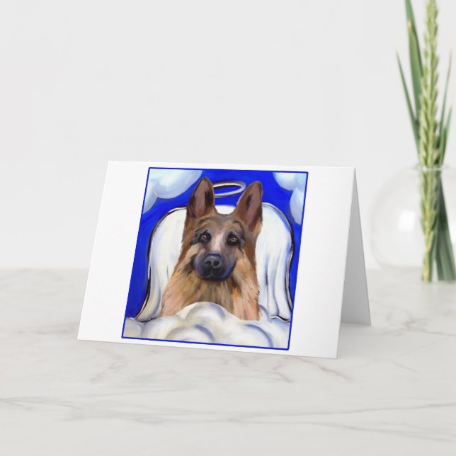 German Shepherd  PET ANGEL Holiday Card (Front)