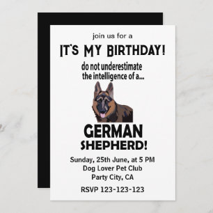 German Shepherd Pet Birthday German Shepherd Invitation