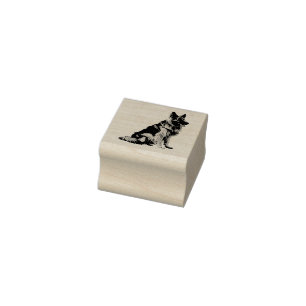 German Shepherd Pet Dog Animal Art Rubber Stamp