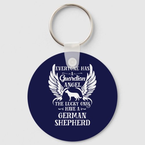 German Shepherd pet dog guardian angel Keychain