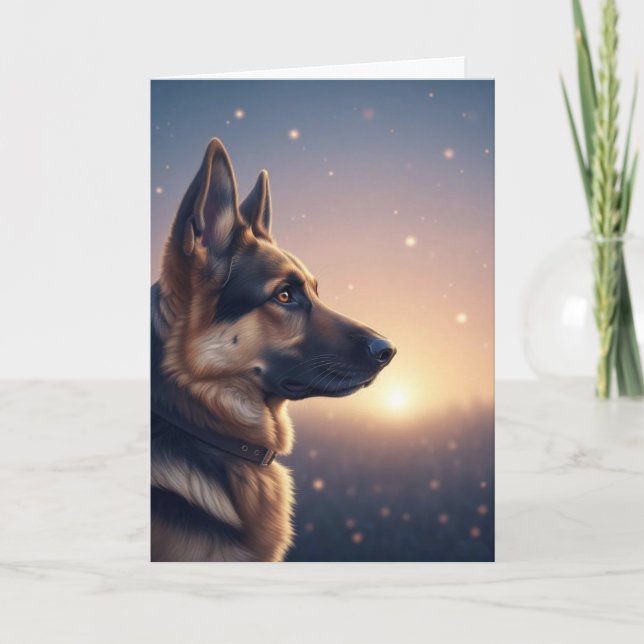 German Shepherd Pet Dog Memorial Card  (Front)