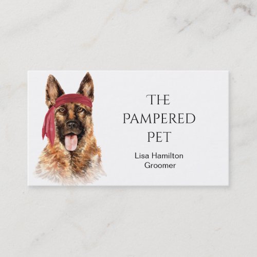 German Shepherd  Pet GroomerVetSitters Business Card