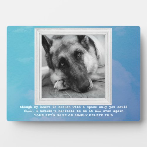German Shepherd Pet Memorial with Your Photo Plaque