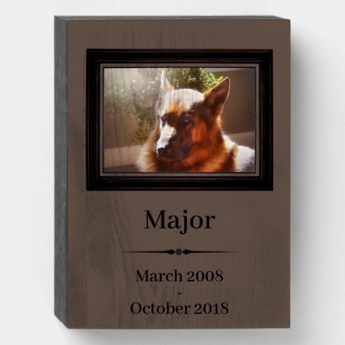 German Shepherd Pet Memorial With Your Photo Wooden Box Sign