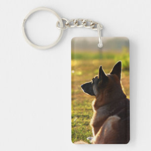 German Shepherd Photo Keychain