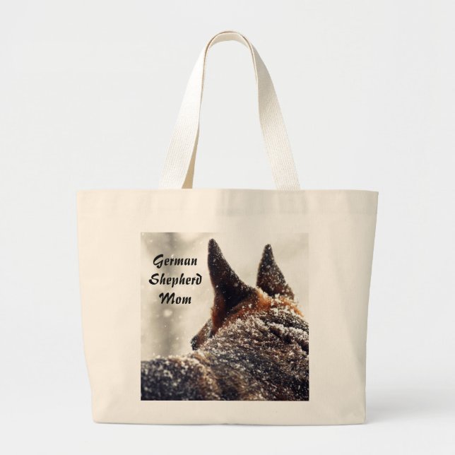 German Shepherd Photo Large Tote Bag (Front)