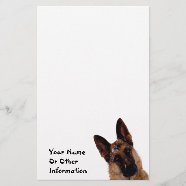 German Shepherd Photo Personalized Stationary Stationery (Front)