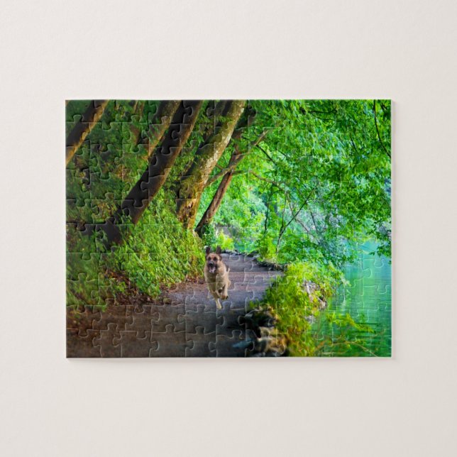 German Shepherd Photo Puzzle with Gift Box (Horizontal)