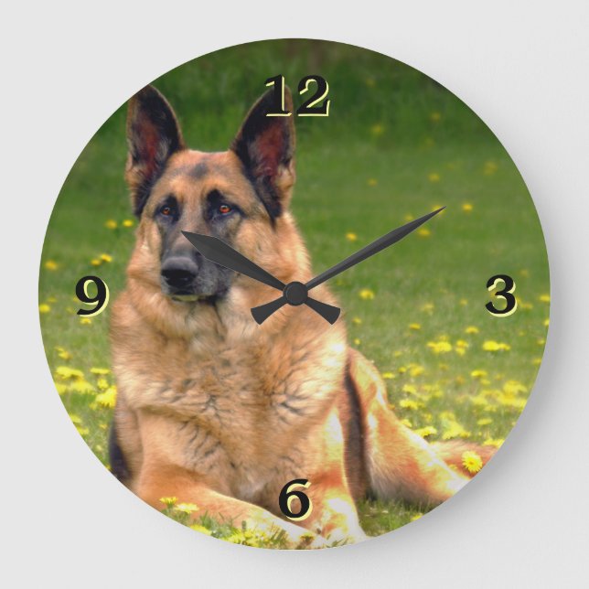 German Shepherd Photo Wall Clock (Front)