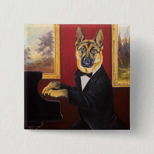 German Shepherd | Piano Waltz Button (Front)