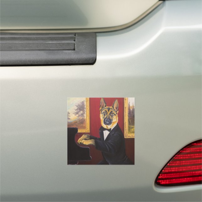 German Shepherd | Piano Waltz Car Magnet (In Situ)