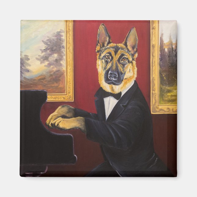 German Shepherd | Piano Waltz Magnet (Front)