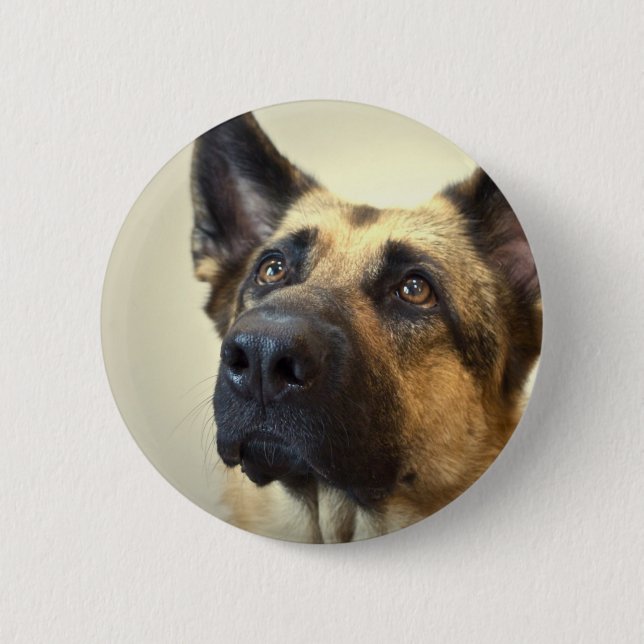 German Shepherd Picture Round Button (Front)