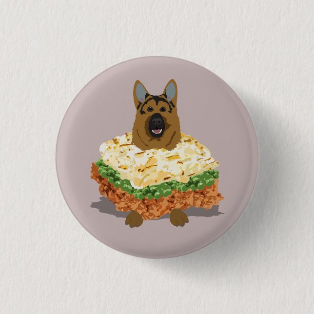 German Shepherd Pie Badge Button (Front)