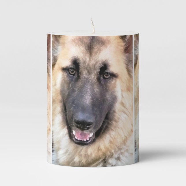 GERMAN SHEPHERD PILLAR CANDLE (Front)