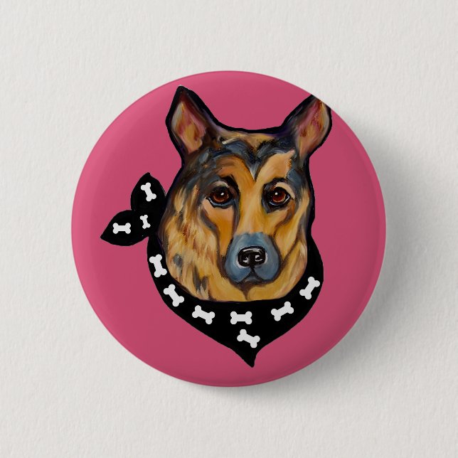 GERMAN SHEPHERD PINBACK BUTTON (Front)