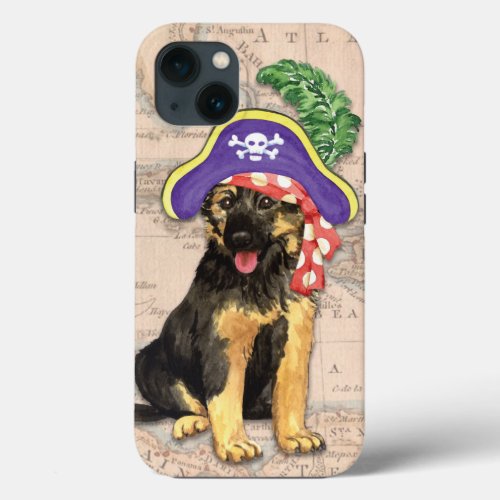 German Shepherd Pirate iPhone 13 Case