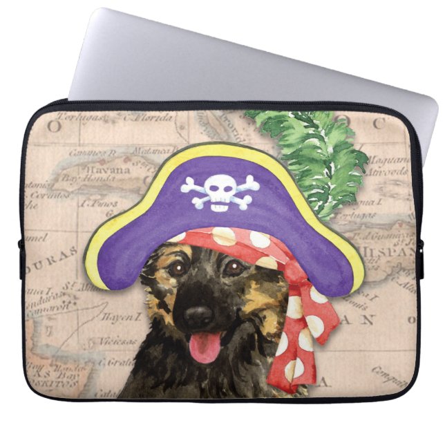 German Shepherd Pirate Laptop Sleeve (Front)