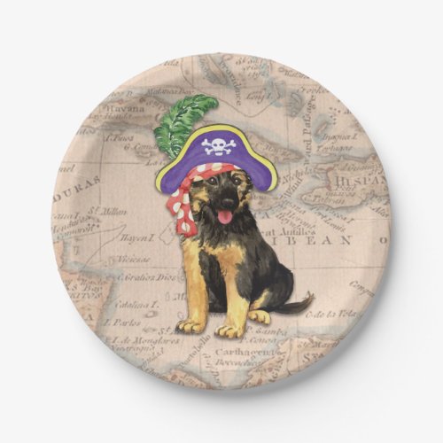 German Shepherd Pirate Paper Plates