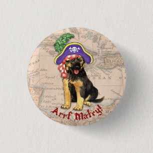 German Shepherd Pirate Pinback Button