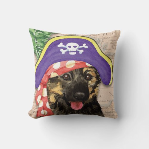 German Shepherd Pirate Throw Pillow