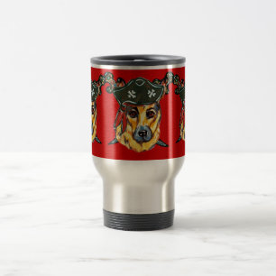 German Shepherd Pirate Travel Mug