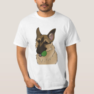 German Shepherd Play Time with Ball  T-Shirt