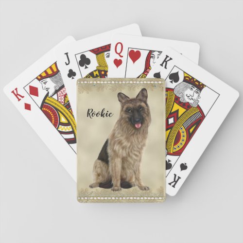 German Shepherd Playing Cards