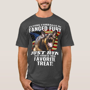 German Shepherd Police Dog American Flag Funny T-Shirt