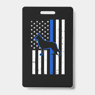 German Shepherd Police Dog K9 Patriotic Badge