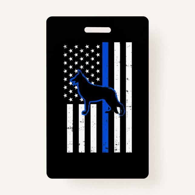 German Shepherd Police Dog K9 Patriotic Badge (Front)