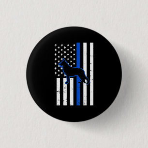 German Shepherd Police Dog K9 Patriotic Button