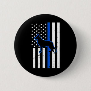 German Shepherd Police Dog K9 Patriotic Button