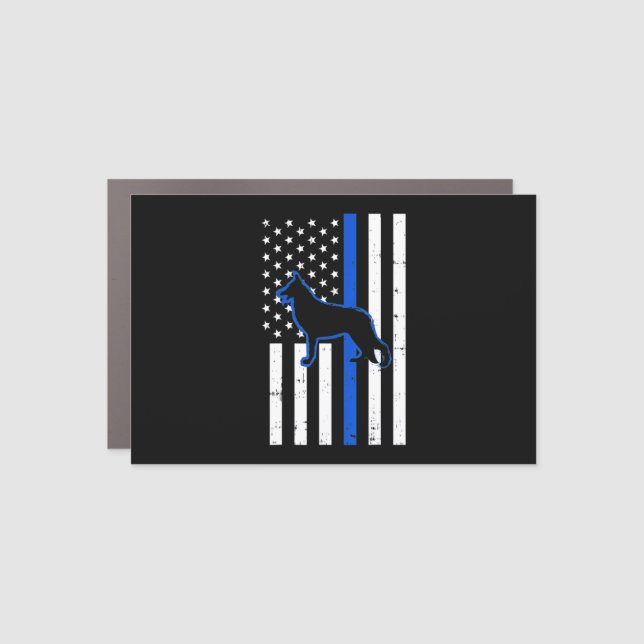 German Shepherd Police Dog K9 Patriotic Car Magnet (Front)