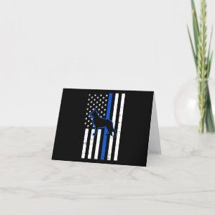 German Shepherd Police Dog K9 Patriotic Letterpress Thank You Card