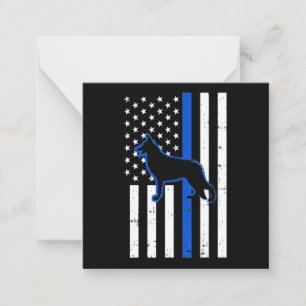 German Shepherd Police Dog K9 Patriotic Note Card