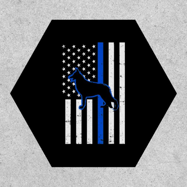 German Shepherd Police Dog K9 Patriotic Patch (Front)