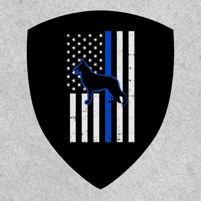 German Shepherd Police Dog K9 Patriotic Patch (Front)