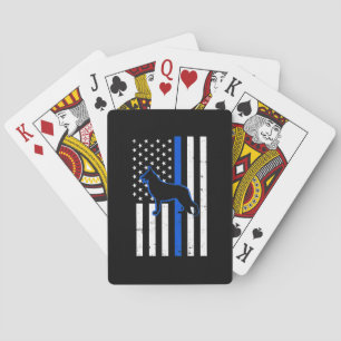 German Shepherd Police Dog K9 Patriotic Poker Cards