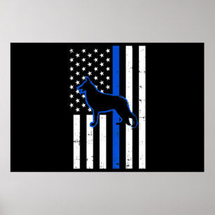 German Shepherd Police Dog K9 Patriotic Poster
