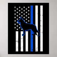 German Shepherd Police Dog K9 Patriotic