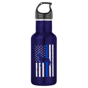 German Shepherd Police Dog K9 Patriotic Stainless Steel Water Bottle