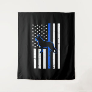 German Shepherd Police Dog K9 Patriotic Tapestry
