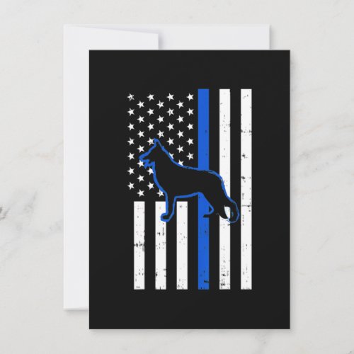 German Shepherd Police Dog K9 Patriotic Thank You Card