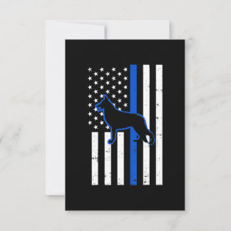 German Shepherd Police Dog K9 Patriotic Thank You Card