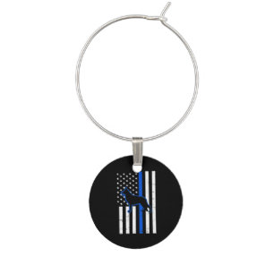German Shepherd Police Dog K9 Patriotic Wine Charm