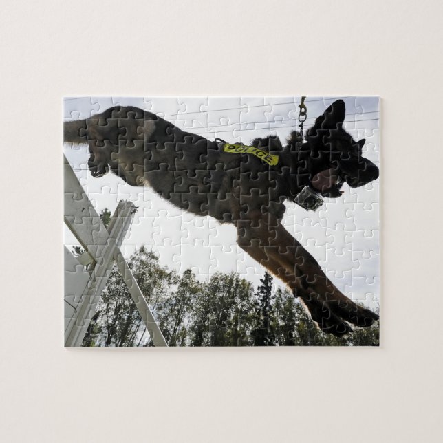 German Shepherd Police Dog Training Jigsaw Puzzle (Horizontal)