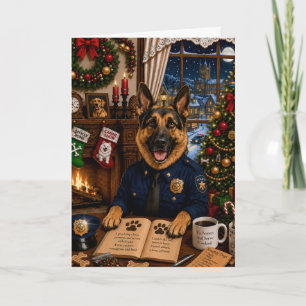 German Shepherd Police Holiday Card